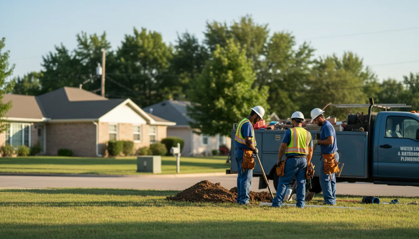 Residential water line and bathroom plumbing service in New Baden, IL